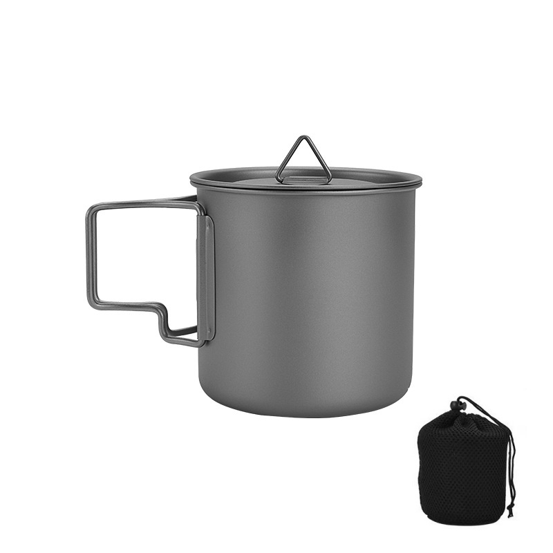 Camping Cooking Pack - Katlanır Saplı Titanyum Kamp Kupası Hafif