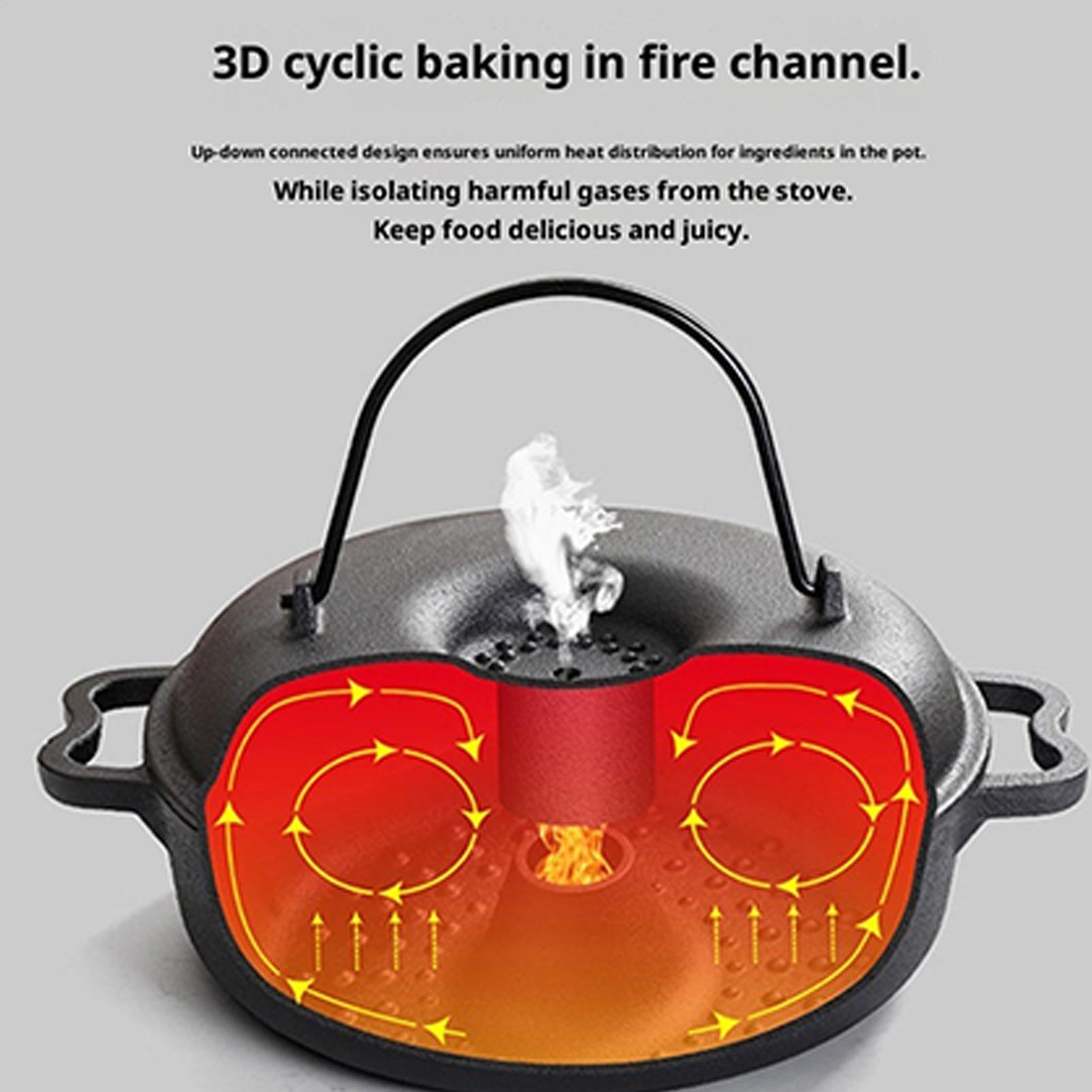 Camping Cooking Handle - Yapışmaz Saplı Döküm Demir Kamp Tenceresi,