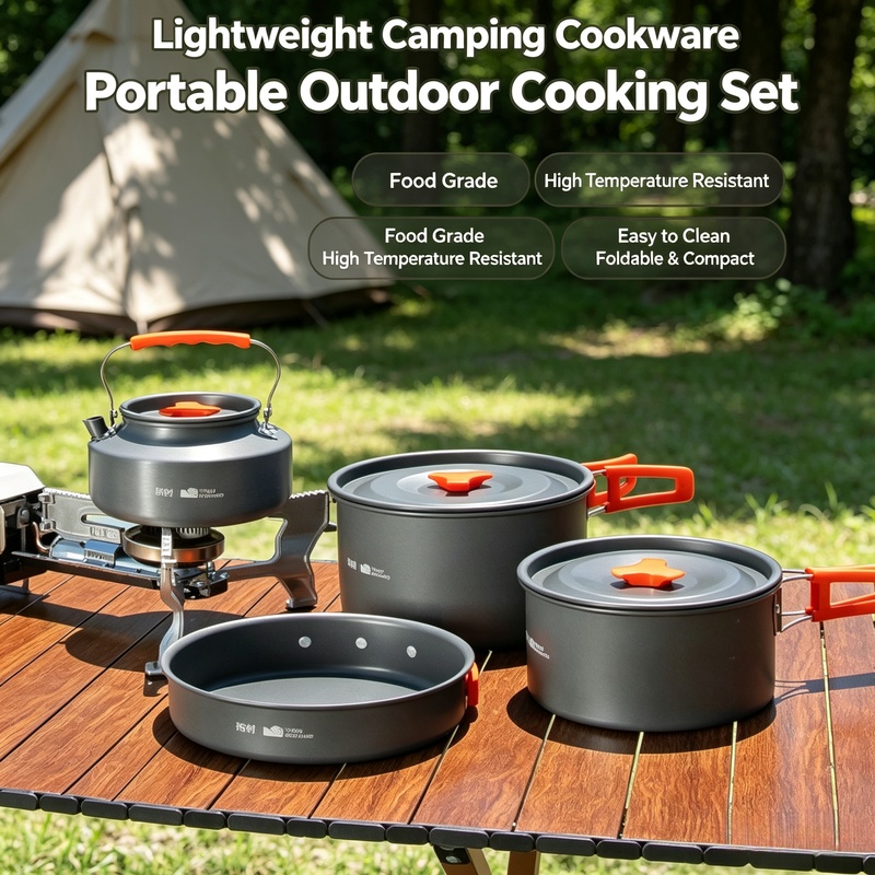 Camping Cooking Full Set - 10 Parça Ultra Hafif Alüminyum Kamp