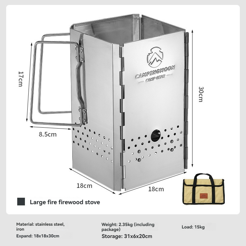 Charcoal Chimney Starter - MT-18 CAMPINGMOON Katlanabilir Taşınabilir Ateşleyici Kömür