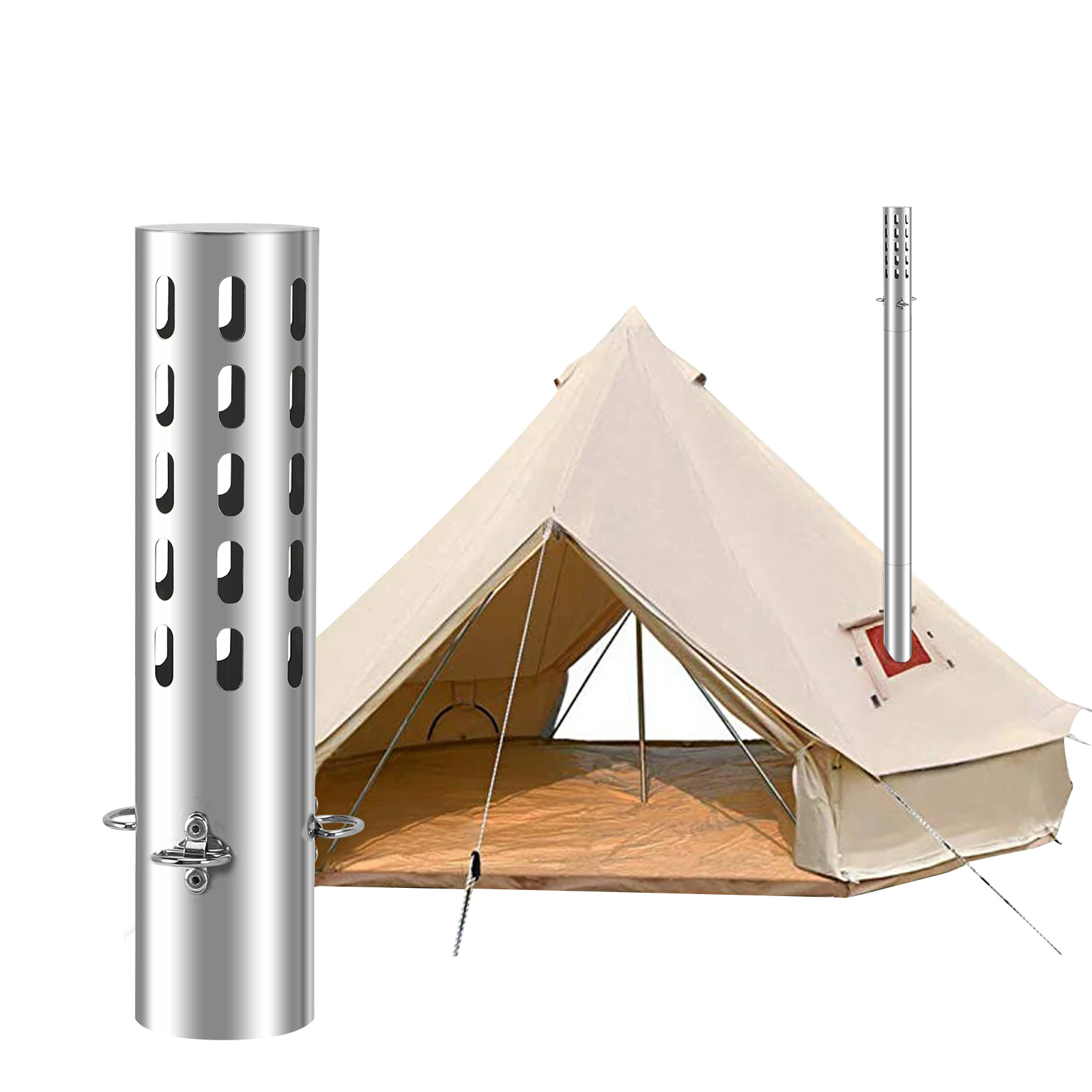 Charcoal Chimney Starter - Kamp Çadırı Soba Baca Parçaları Kıvılcım