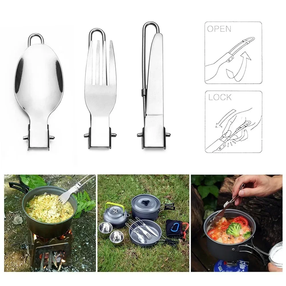 Camping Cooking Set With Bag - 1 takım açık kamp piknik pişirme