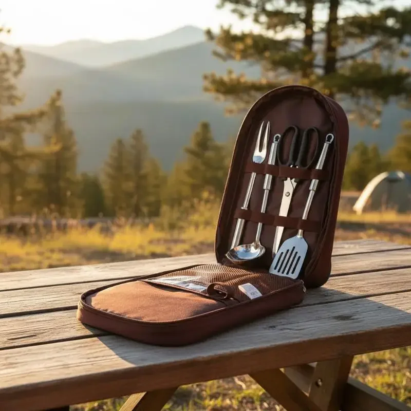 Camping Cooking Set With Bag - Yürüyüş için uygun, taşınabilir, dış mekanlarda