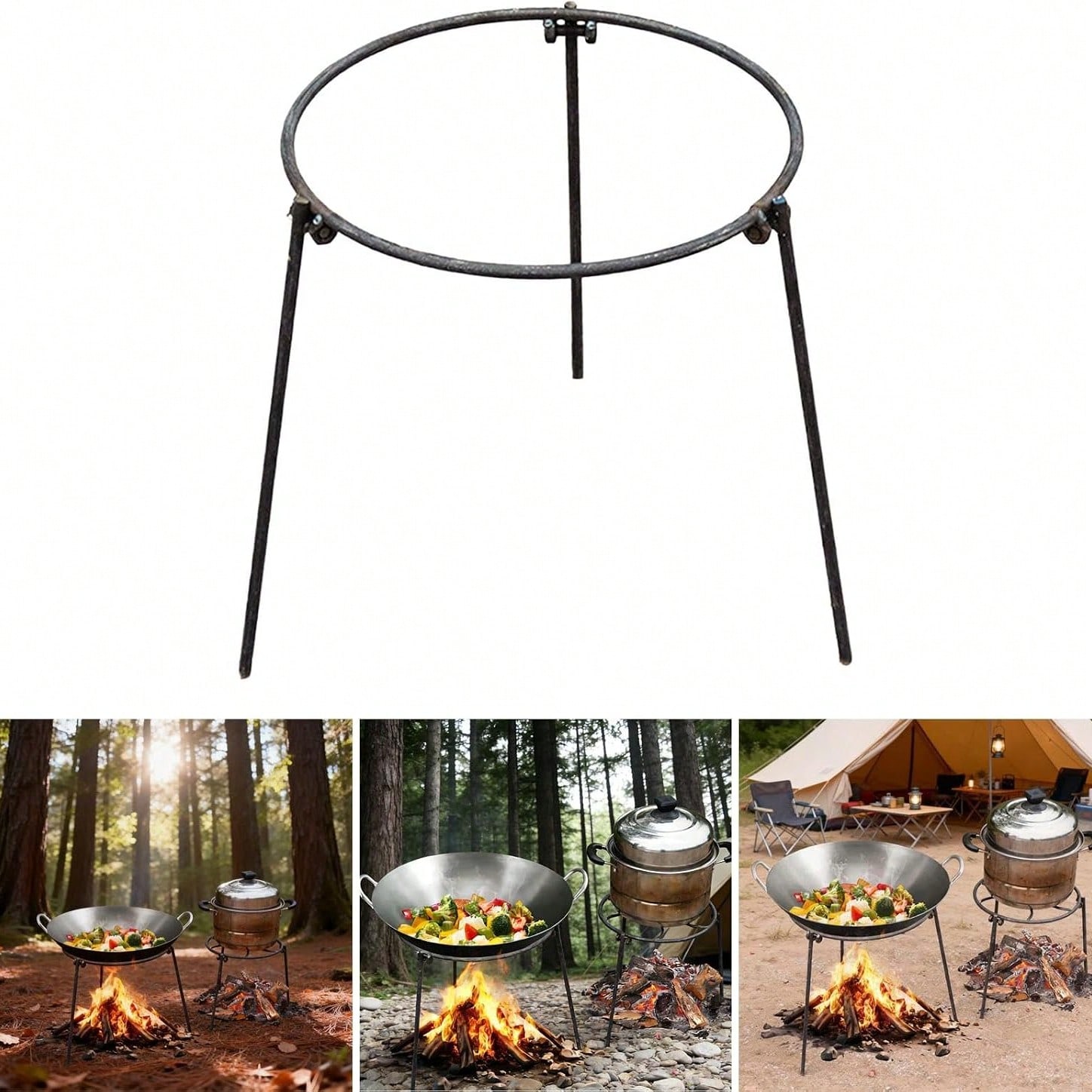 Campfire Cooking - Ayarlanabilir Ayaklı Taşınabilir Açık Hava Kamp