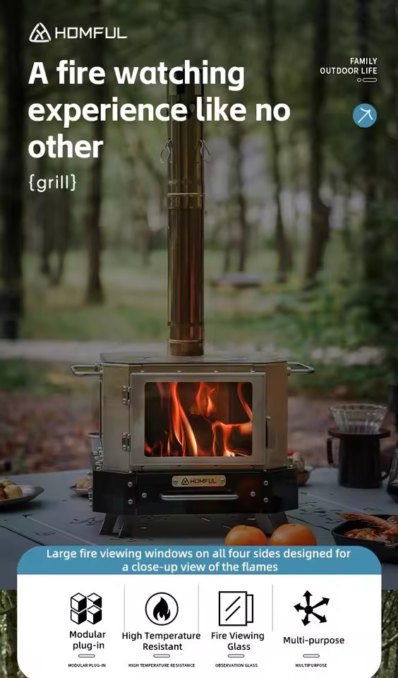 HOMFUL Taşınabilir Odun Sobası - Camping Cooking Pack incelemesi ve fiyatı