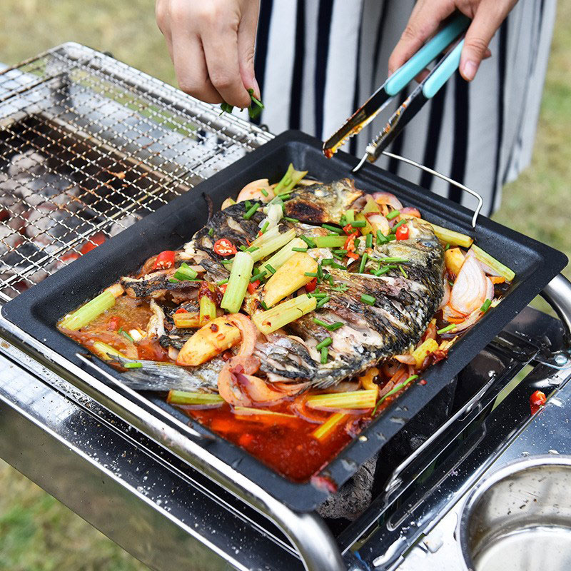 Açık havada kalın kare ızgara  - Camping Cooking Handle incelemesi ve fiyatı