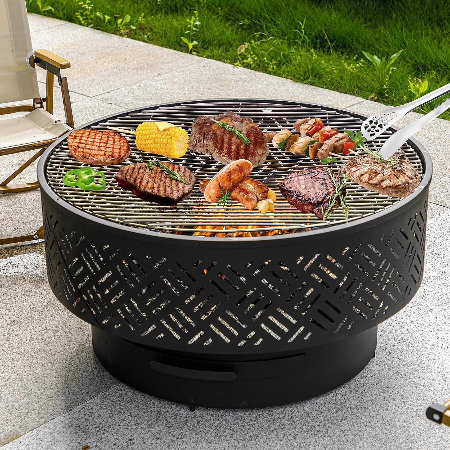 32 İnç Yuvarlak Metal Odun Yak - Camping Cooking Pack incelemesi ve fiyatı