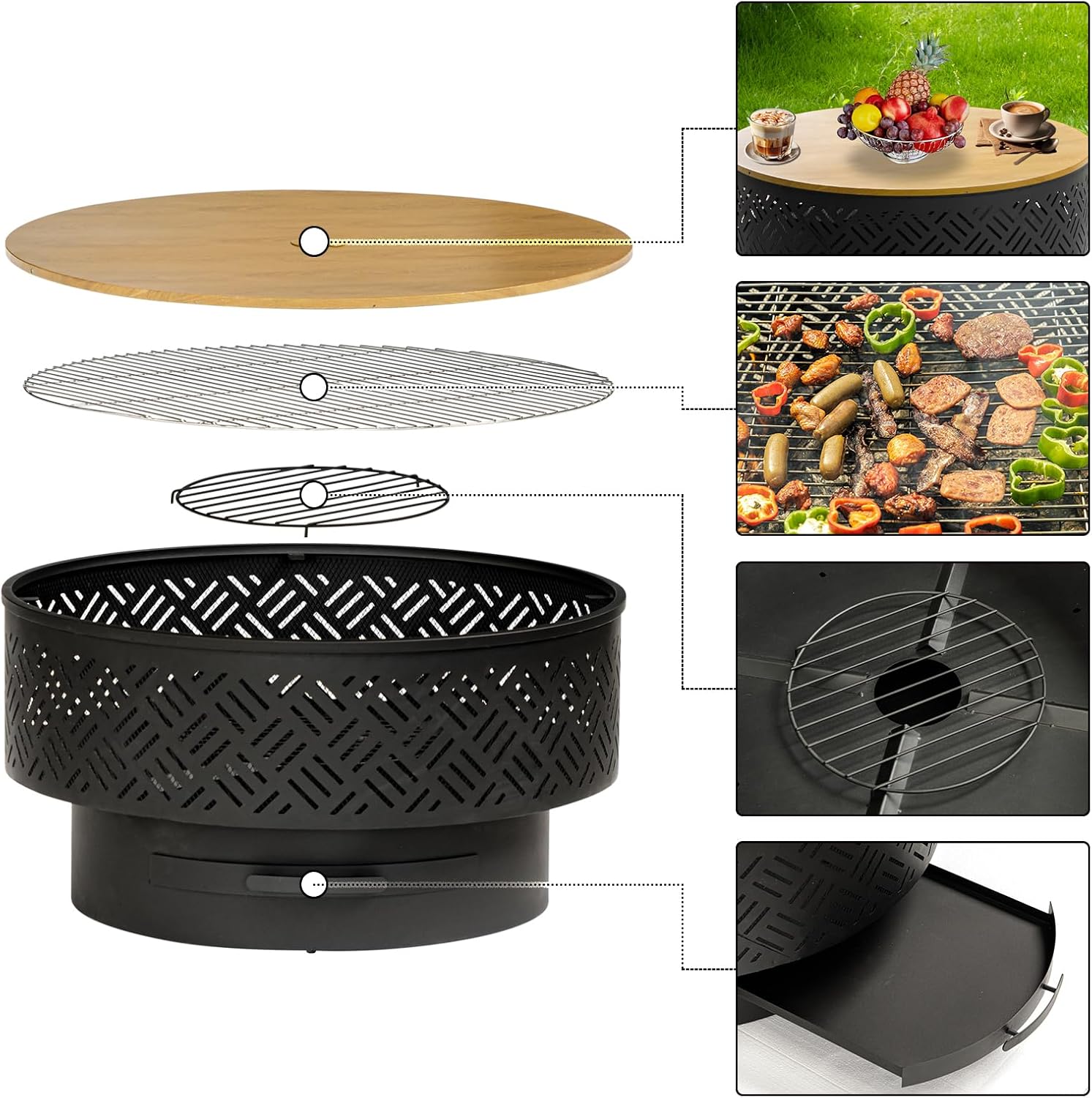 32 İnç Yuvarlak Metal Odun Yak - Camping Cooking Pack incelemesi ve fiyatı