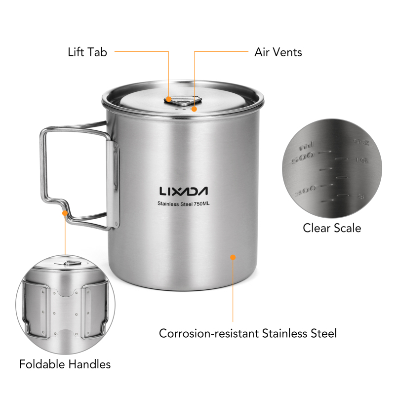 Lixada 750ml fincan açık pasla - Camping Cooking Set With Bag incelemesi ve fiyatı