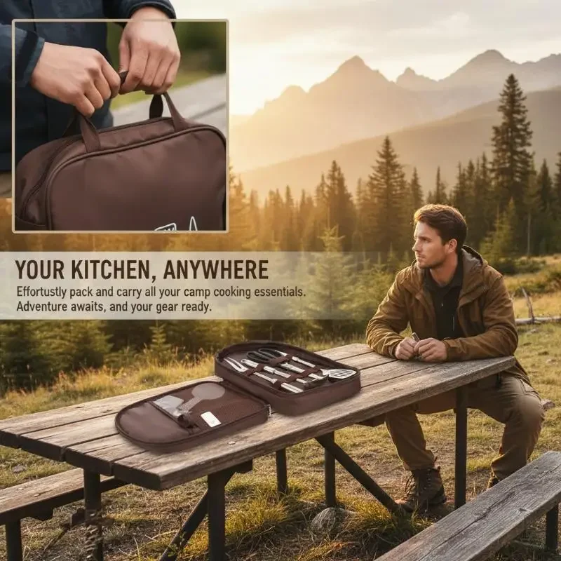 Yürüyüş için uygun, taşınabili - Camping Cooking Set With Bag incelemesi ve fiyatı